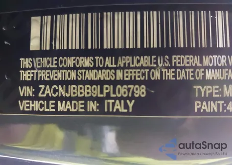 2020 Jeep Renegade Latitude 4X4 из США, поврежденный, VIN ZACNJBBB9LPL06798